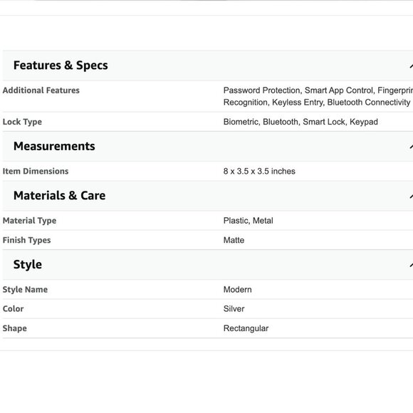 Fingerprint Door Lock Keyless Entry Door Lock with Handle, Smart Bluetooth - Picture 9 of 9